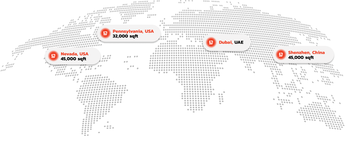 World map illustrating global supply chain coverage