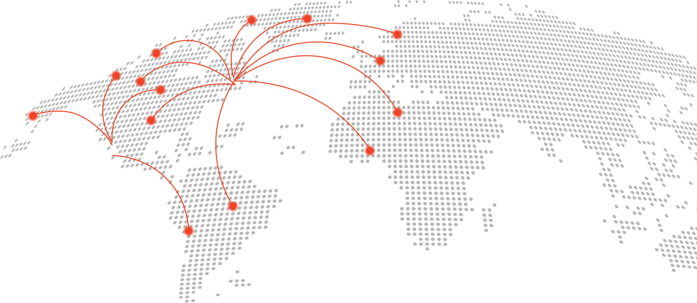 Map showing US order fulfillment locations