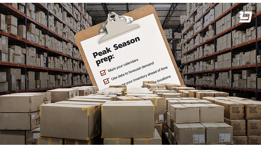 Warehouse with a checklist for 2024 peak season readiness